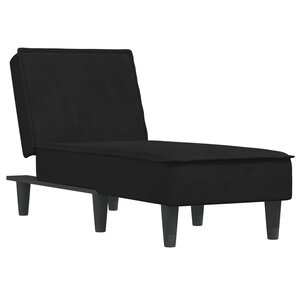 vidaXL Chaise longue noir velours