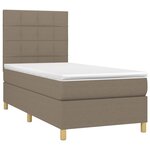 vidaXL Sommier à lattes de lit avec matelas Taupe 100x200 cm Tissu