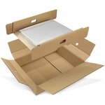 Caisse carton brune pour ordinateur portable avec calage film 55 5x 37x (lot de 10)