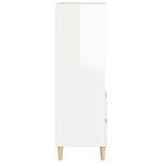 vidaXL Buffet haut Blanc brillant 40x36x110 cm Bois d'ingénierie