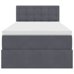 vidaXL Lit de Rangement avec matelas Gris foncé 90 x 190 cm Velours