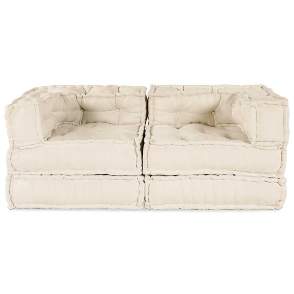 vidaXL Unité de canapé modulaire 2 Pièces Crème 140 x 70 x 56 cm Tissu