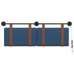 vidaXL Tête de lit suspendue Avec lumière LED Bleu PU antique