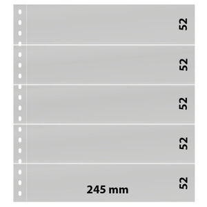 Feuilles de classement Omnia Lindner à 5 bandes pour timbres-poste. Fond - Blanc