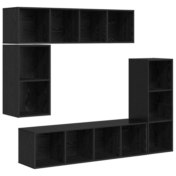 vidaXL Ensemble meuble TV 4 Pièces Chêne noir 37 x 37 x 142.5 cm