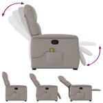 vidaXL Fauteuil inclinable de massage Taupe Tissu