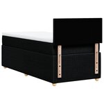 vidaXL Sommier à lattes de lit avec matelas Noir 100x200 cm Tissu