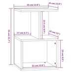 vidaXL Tables de chevet 2 Pièces Sonoma gris 35x35x55 cm Bois ingénierie