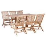 vidaXL Mobilier à dîner d'extérieur pliable 7 Pièces Bois solide de teck