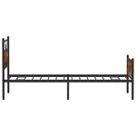 vidaXL Cadre de lit sans matelas chêne fumé 107x203 cm bois ingénierie