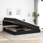 vidaXL Lit avec des lumières à LED Noir 200 x 200 cm tissu