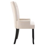 vidaXL Chaises à manger avec accoudoirs lot de 2 beige tissu