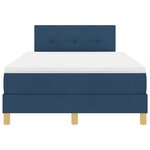 vidaXL Lit à ressorts avec matelas et LED bleue 120x200 cm Tissu