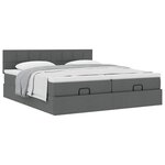 VidaXL Cadre de lit ottoman avec matelas gris foncé 200x200cm tissu