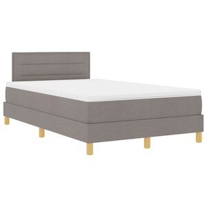 vidaXL Lit à ressorts avec matelas Taupe 120 x 200 cm tissu
