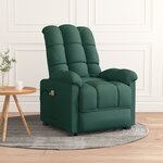 vidaXL Fauteuil de massage Vert foncé Tissu