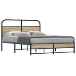 vidaXL Cadre de lit sans matelas 140x200 cm chêne fumé bois ingénierie
