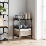 vidaXL Chariot de cuisine Chêne noir 50 x 35 x 75 5 cm