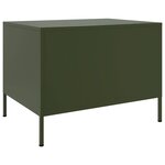 vidaXL Table basse vert olive 68x50x50 5 cm acier