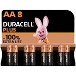 Duracell - NOUVEAU Piles alcalines AA Plus, 1.5 V LR6 MN1500, paquet de 8