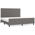 vidaXL Cadre de lit avec tête de lit Gris 160x200 cm Similicuir