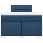 vidaXL Sommier à lattes de lit avec matelas Bleu 120x200 cm Tissu