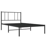 vidaXL Cadre de lit métal sans matelas avec tête de lit noir 80x200 cm