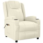 vidaXL Fauteuil électrique de massage Crème blanc Similicuir