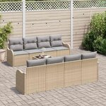 vidaXL Ensemble de canapé de jardin Beige 55 x 55 x 37 cm polyrotin