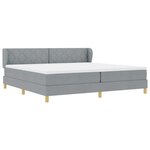 vidaXL Lit à ressorts avec matelas Gris clair 200 x 200 cm tissu