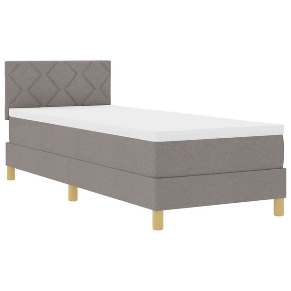 vidaXL Lit à ressort LED avec bandes LED Taupe 80 x 200 cm tissu