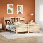 vidaXL Lit bibliothèque sans matelas 180x200 cm bois massif de pin