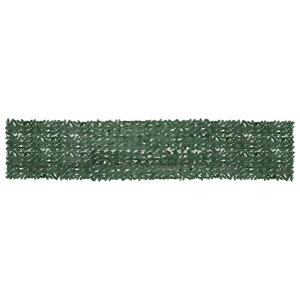 vidaXL Écran de balcon avec feuilles vert foncé 500x100 cm