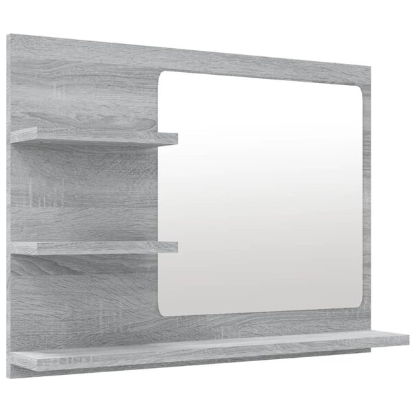 vidaXL Miroir de bain Sonoma gris 60x10 5x45 cm Bois d'ingénierie