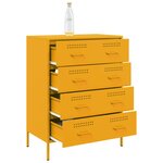 vidaXL Buffet jaune moutarde 68x39x89 cm acier