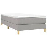 vidaXL Sommier à lattes de lit et matelas Gris clair 90x190 cm Tissu