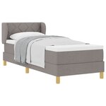 vidaXL Lit à ressorts avec matelas Taupe 80 x 200 cm tissu