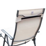 Outsunny transat chaise longue bain de soleil pliable dossier inclinable multi-positions têtière fournie 137L x 64l x 101H cm métal époxy textilène beige
