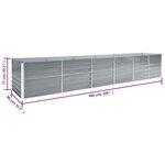 vidaXL Lit surélevé de jardin Acier galvanisé 480x80x77 cm Gris