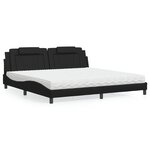 vidaXL Lit avec matelas noir 200x200 cm similicuir