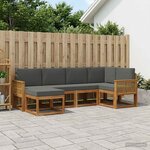 vidaXL Ensemble de canapés d'extérieur 6 Pièces Naturel et Anthracite