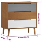 vidaXL Commode MOLDE Marron 80x40x80 cm Bois de pin solide