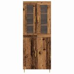 vidaXL Haut Armoire Montage mural 2 Pièces Bois ancien 69 5 x 34 x 180 cm