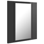 vidaXL Armoire à miroir de bain à LED Gris brillant Acrylique