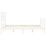 vidaXL Cadre de lit avec tête de lit blanc 120x200 cm bois massif
