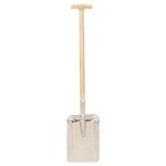 vidaXL Pelle de jardin avec poignée en T Inox et bois de frêne