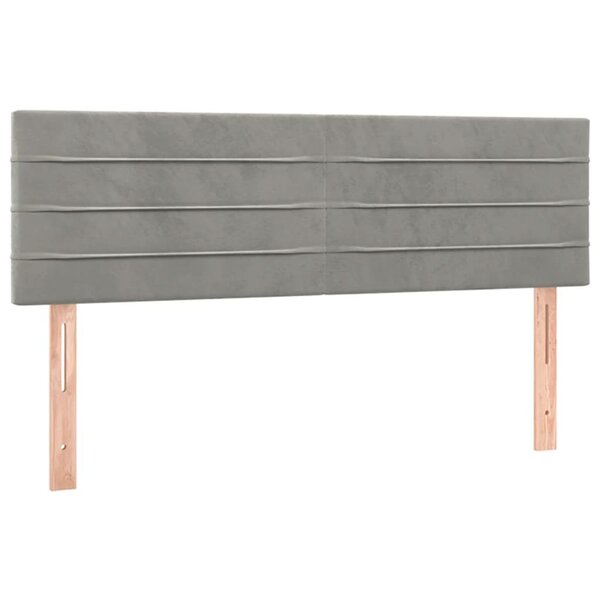 vidaXL Têtes de lit 2 Pièces Gris clair 72x5x78/88 cm Velours