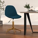 vidaXL Chaise pivotante de salle à manger Bleu Velours