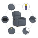 vidaXL Fauteuil de massage inclinable gris foncé velours