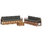 vidaXL Ensembles de canapés avec coussin 9 Pièces Naturel et Anthracite